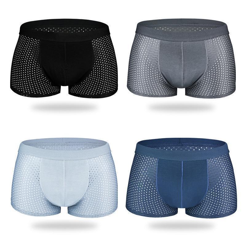 Calzones de Seda Fría para Hombre Transpirables Paquete de 4 en color paquete de 4 colores
