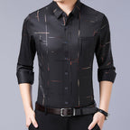 Camisa Antiarrugas para Hombre Manga Larga Paquetes de 1 a 4 en color negra