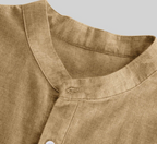Camisa de Lino Manga Corta Cuello Mao para Hombre - vista 10