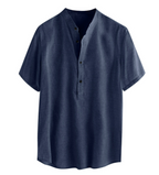 Camisa de Lino Manga Corta Cuello Mao para Hombre - vista 6