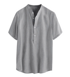 Camisa de Lino Manga Corta Cuello Mao para Hombre - vista 7