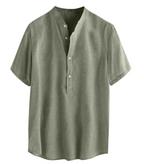 Camisa de Lino Manga Corta Cuello Mao para Hombre - vista 8