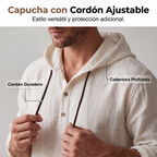 Camisa de Lino con Capucha para Hombre Manga Larga - vista 5