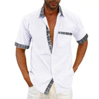Camisa Manga Corta para Hombre con Detalle a Cuadros - vista 14