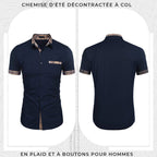Camisa Manga Corta para Hombre con Detalle a Cuadros - vista 3