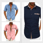 Camisa Manga Corta para Hombre con Detalle a Cuadros - vista 5