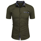 Camisa Manga Corta para Hombre con Detalle a Cuadros en color verde