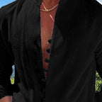 Camisa Manga Larga Cuello Mao para Hombre Estilo Lino - vista 8