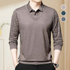 Camisa Manga Larga Efecto Dos Piezas para Hombre