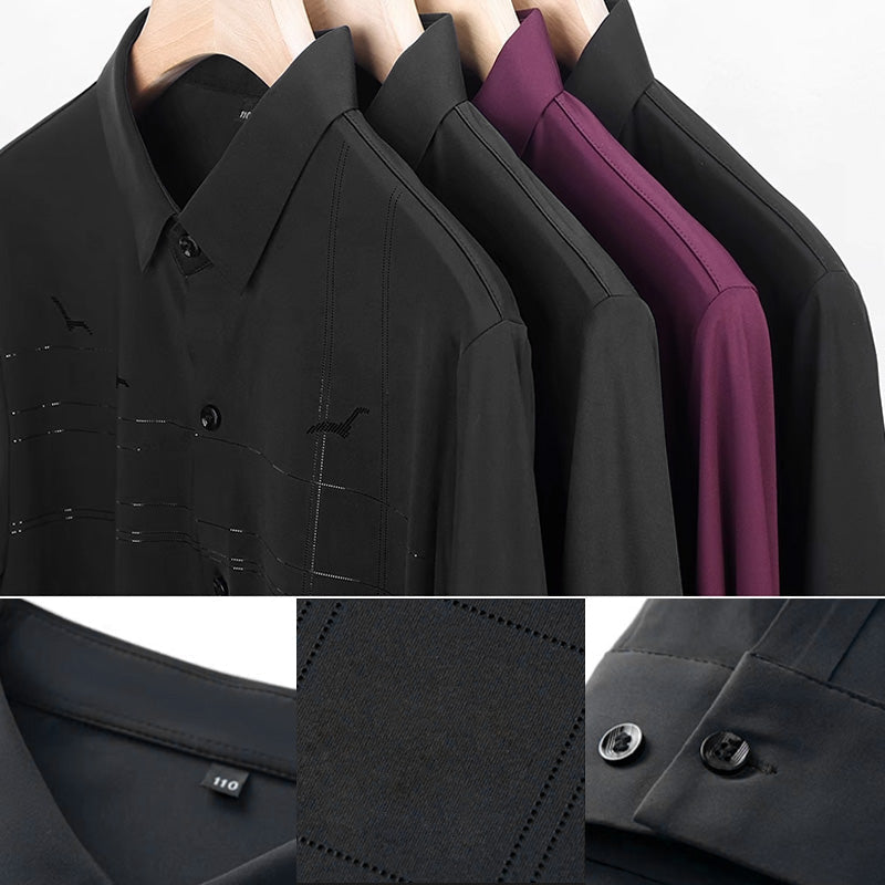 Camisa Manga Larga Elástica para Hombre Sin Plancha - vista 8