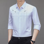 Camisa Manga Larga Elástica para Hombre Sin Plancha en color blanco