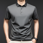 Camisa Polo Holgada de Algodón Mercerizado para Hombre en color gris