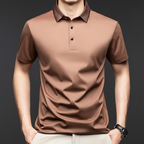 Camisa Polo Holgada de Algodón Mercerizado para Hombre en color marrón