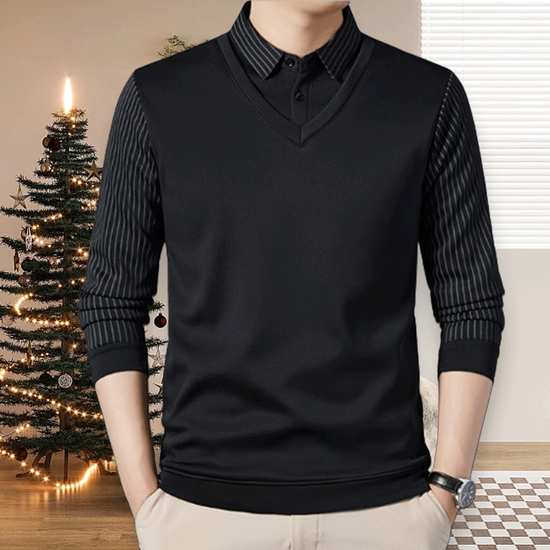 Camisa Polo Manga Larga Forrada para Hombre Efecto Dos Piezas - vista 11