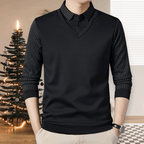 Camisa Polo Manga Larga Forrada para Hombre Efecto Dos Piezas - vista 11