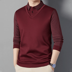 Camisa Polo Manga Larga Forrada para Hombre Efecto Dos Piezas - vista 3