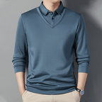 Camisa Polo Manga Larga Forrada para Hombre Efecto Dos Piezas - vista 6