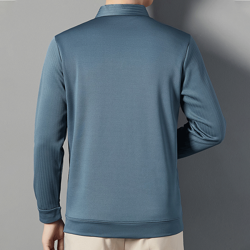 Camisa Polo Manga Larga Forrada para Hombre Efecto Dos Piezas - vista 7
