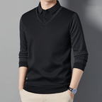 Camisa Polo Manga Larga Forrada para Hombre Efecto Dos Piezas - vista 8