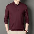 Camisa Polo Manga Larga Tipo Waffle para Hombre en color burdeos