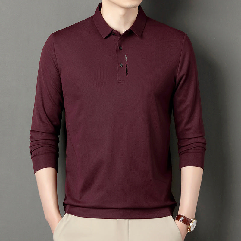 Camisa Polo Manga Larga Tipo Waffle para Hombre en color burdeos