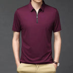 Camisa Polo de Seda Fría para Hombre con Cierre - vista 10