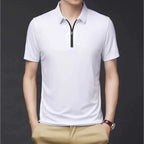 Camisa Polo de Seda Fría para Hombre con Cierre - vista 11