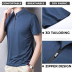 Camisa Polo de Seda Fría para Hombre con Cierre - vista 14