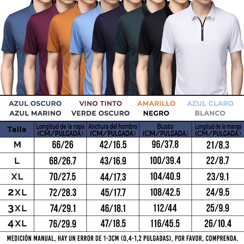 Camisa Polo de Seda Fría para Hombre con Cierre - vista 5