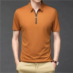 Camisa Polo de Seda Fría para Hombre con Cierre - vista 9