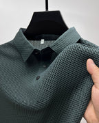 Camisa Polo de Seda Fría Manga Corta para Hombre en color verde claro