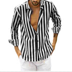 Camisa a Rayas Manga Larga para Hombre con Botones - vista 6