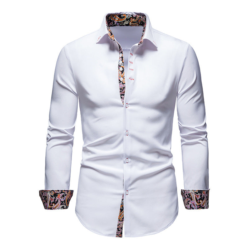 Camisa Manga Larga Slim Fit con Estampado Floral Interior - vista 2