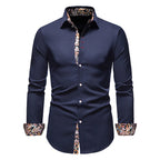 Camisa Manga Larga Slim Fit con Estampado Floral Interior - vista 4