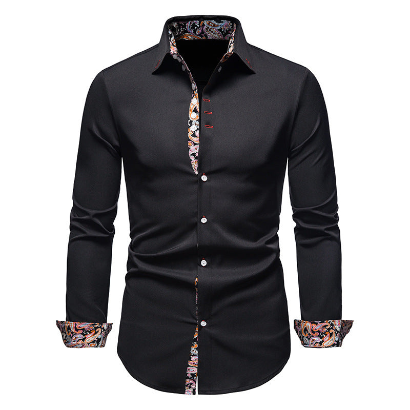 Camisa Manga Larga Slim Fit con Estampado Floral Interior - vista 5