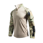 Camisa Táctica Manga Larga para Hombre con Media Cremallera en color camuflaje