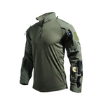 Camisa Táctica Manga Larga para Hombre con Media Cremallera en color verde