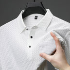 Camisa Texturizada Manga Corta para Hombre en color blanco
