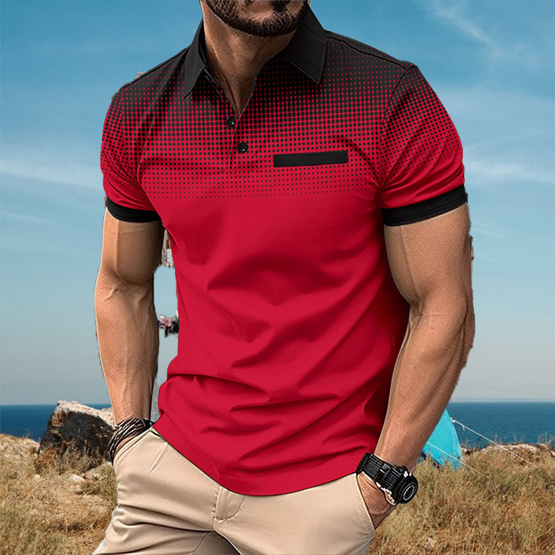 Camisa de Verano con Solapa para Hombre Manga Corta