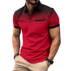 Camisa de Verano con Solapa para Hombre Manga Corta en color rojo