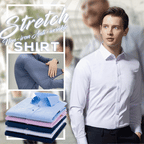 Camisa de Vestir Elástica Sin Arrugas para Hombre Slim Fit