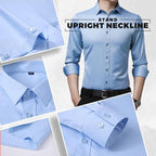 Camisa de Vestir Elástica Sin Arrugas para Hombre Slim Fit - vista 10