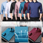 Camisa de Vestir Elástica Sin Arrugas para Hombre Slim Fit - vista 11