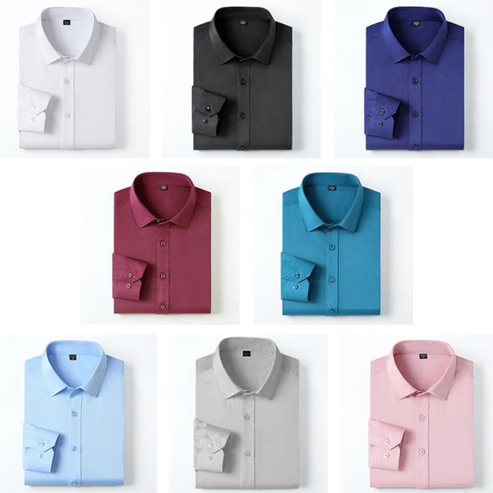 Camisa de Vestir Elástica Sin Arrugas para Hombre Slim Fit - vista 13