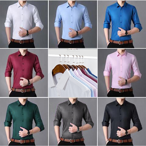 Camisa de Vestir Elástica Sin Arrugas para Hombre Slim Fit - vista 2