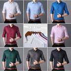 Camisa de Vestir Elástica Sin Arrugas para Hombre Slim Fit - vista 2