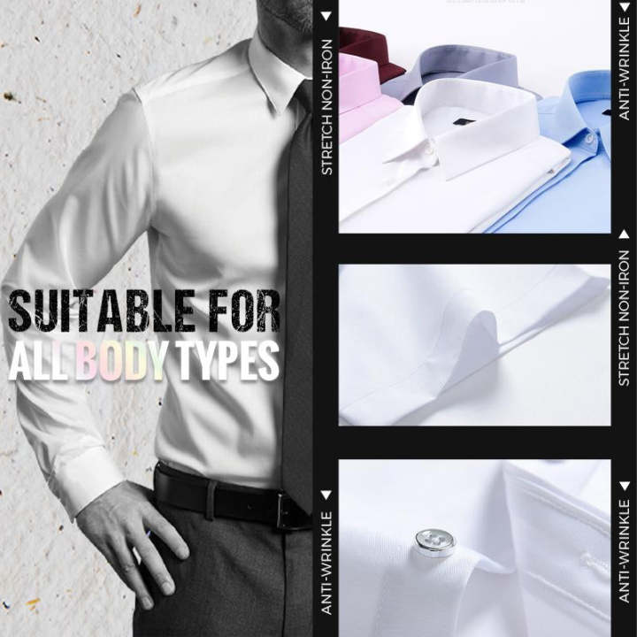 Camisa de Vestir Elástica Sin Arrugas para Hombre Slim Fit - vista 5