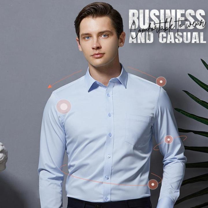 Camisa de Vestir Elástica Sin Arrugas para Hombre Slim Fit - vista 6