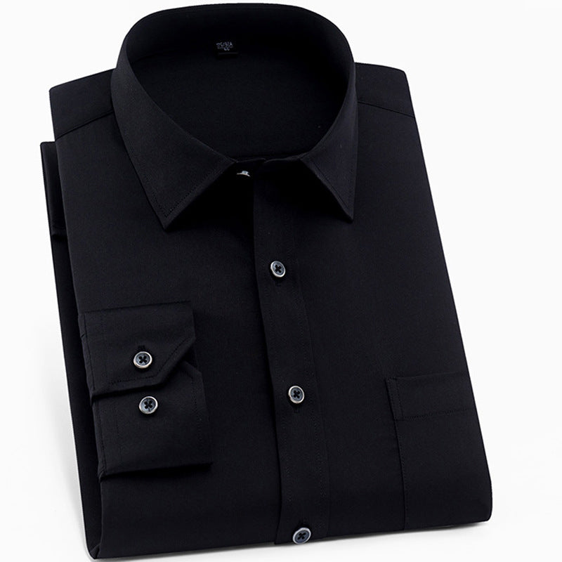 Camisa de Vestir Elástica Sin Arrugas para Hombre Slim Fit en color negro