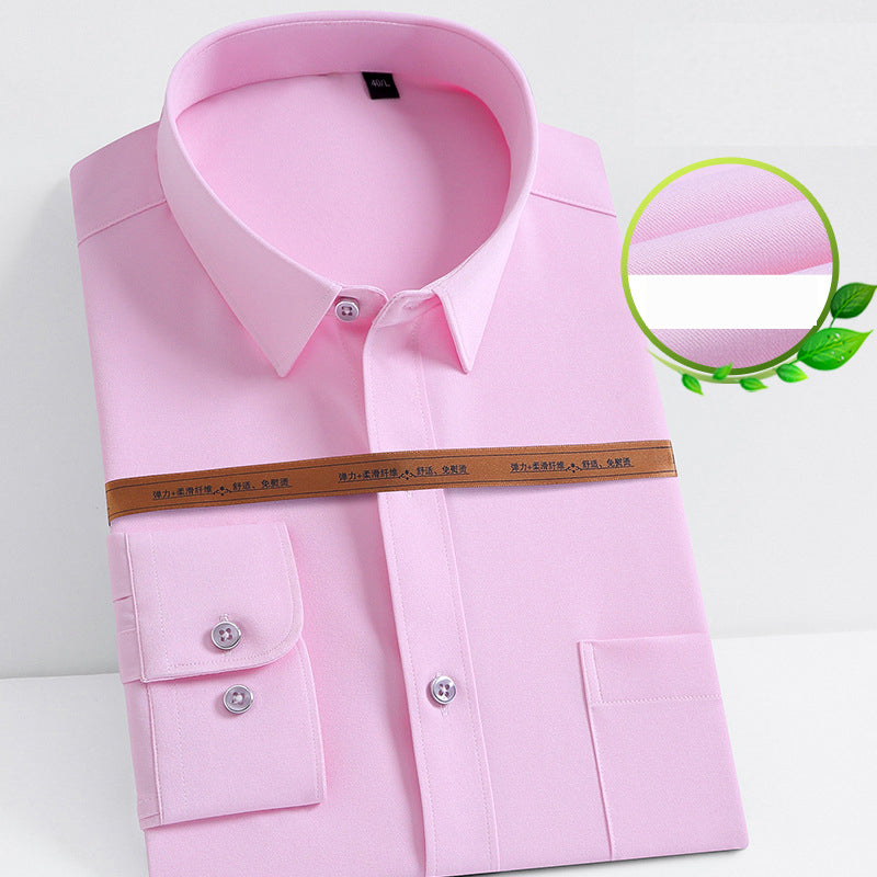 Camisa de Vestir Elástica Sin Arrugas para Hombre Slim Fit en color rosa